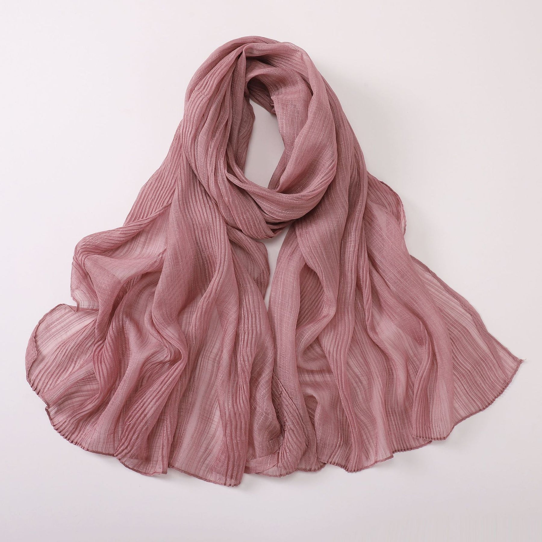 B-240510-1 Crumpled silk scarf (MOQ:2)