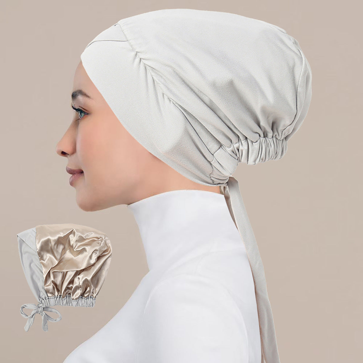 QD035 Drawstring bottoming hat cross strap pullover hat cap - MinYang Fashion Apparel Accessory Manufacturer