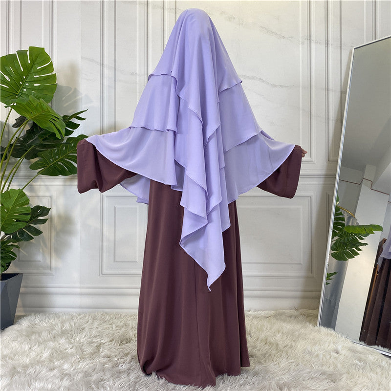 2295 hijab instantáneo Khimar de tres capas de alta calidad