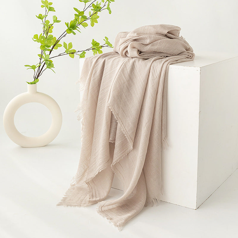 FH24-5559(2) Cotton and linen scarf scarf  winter scarf