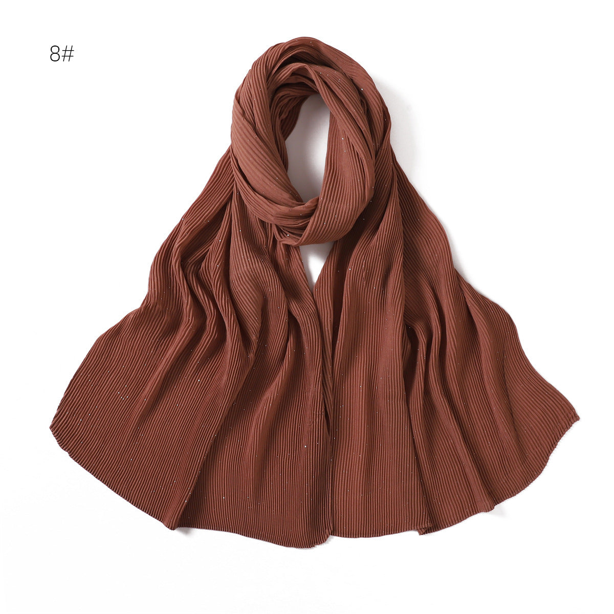 YZ220 Silver thread sprinkled with gold shiny wrinkled long scarf hijab - MOQ:2