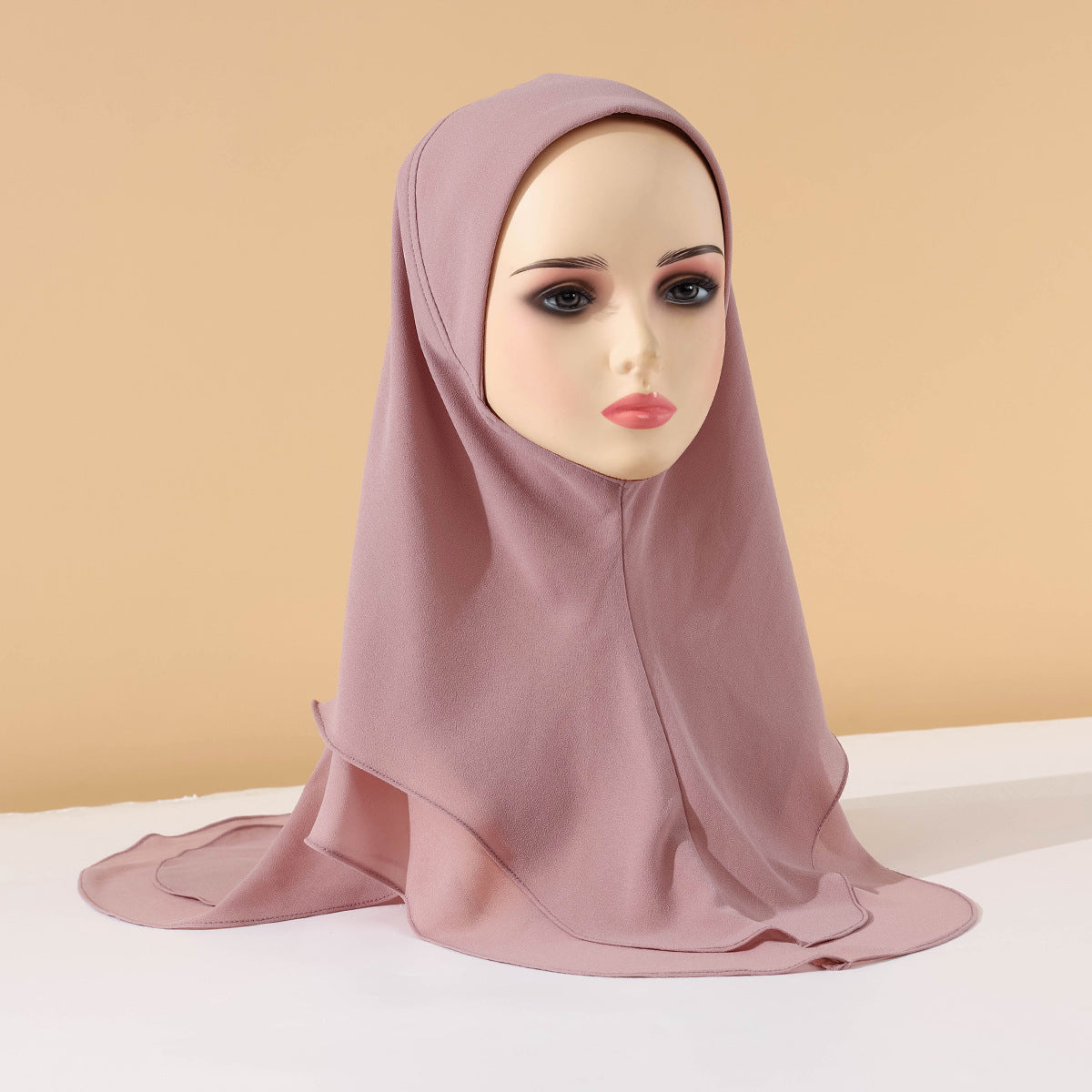 TD89-078 Solid color chiffon double layer hijab