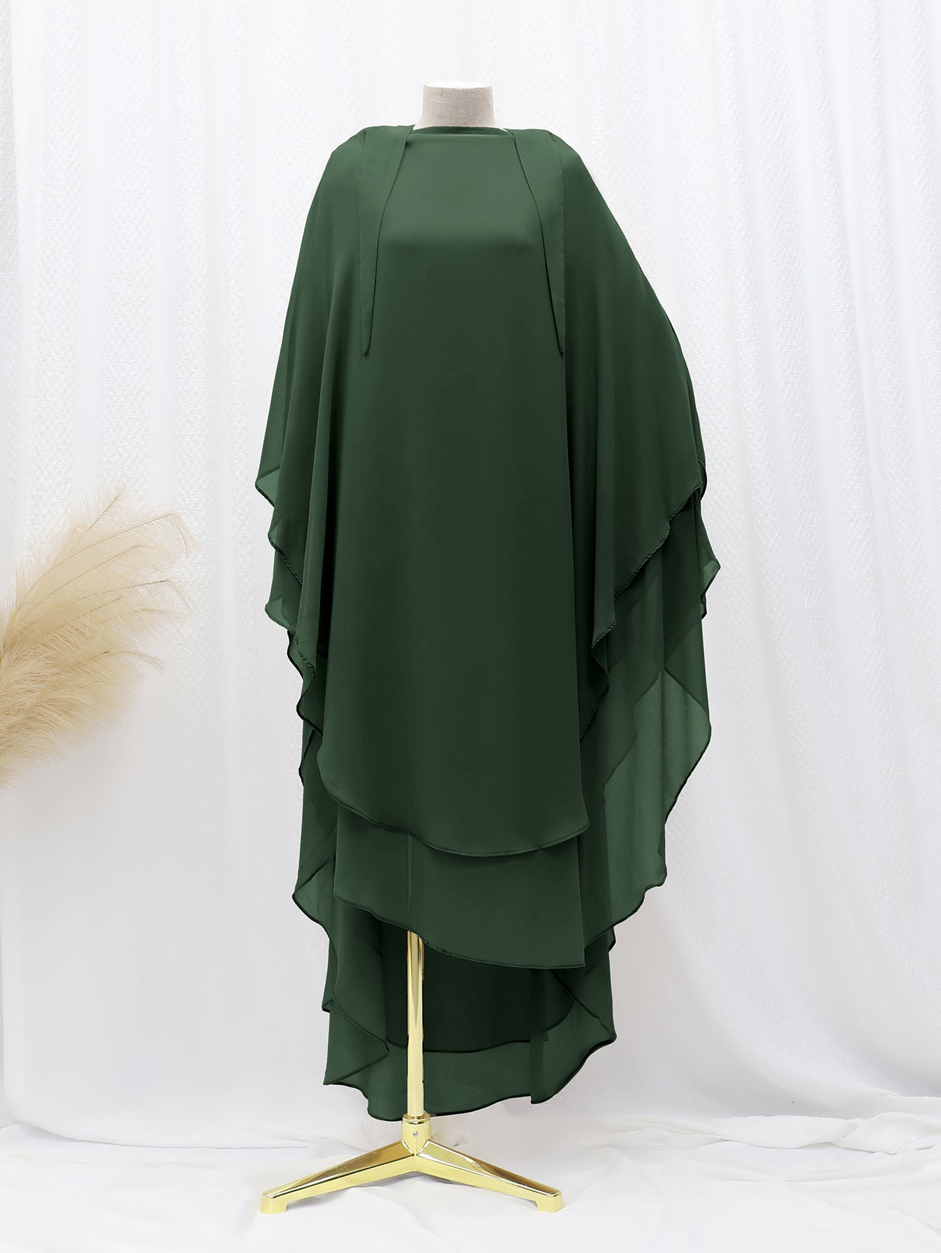 LN1027 Amazon solid color double-layer chiffon large swing headscarf solid color large headscarf