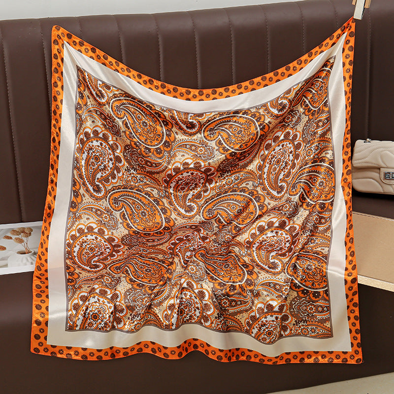 YW888 90*90cm Printed imitation silk soft luxury hijab