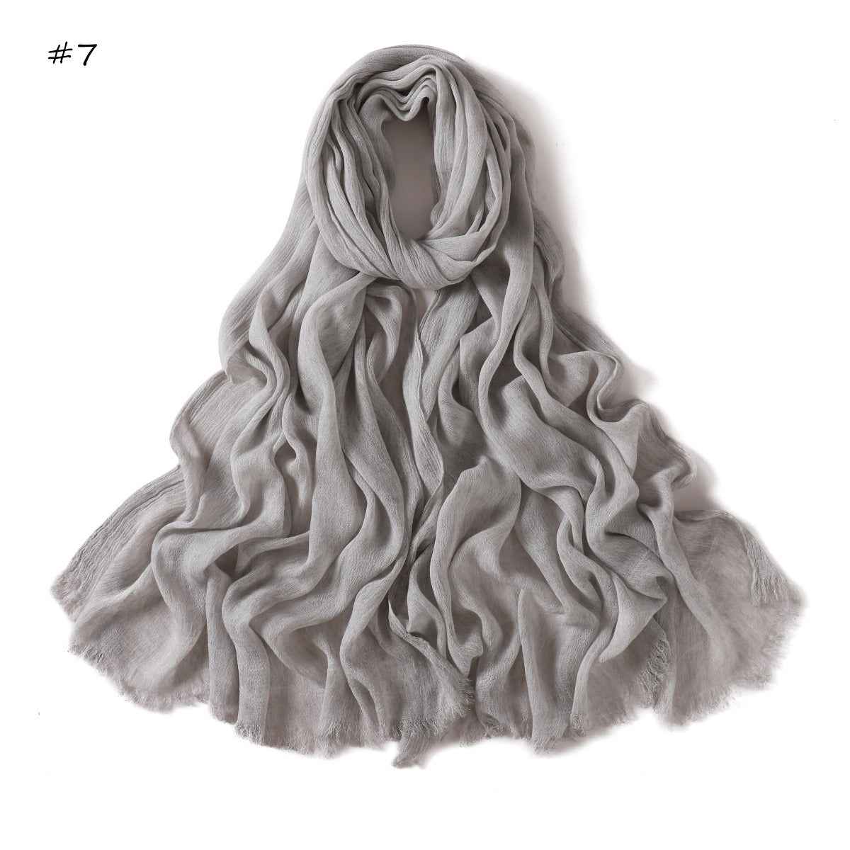 YZ310 Dirt-Washed Crinkled hijab with Raw Edge