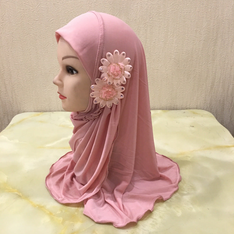 H081 Little girl's hijab hat child cap