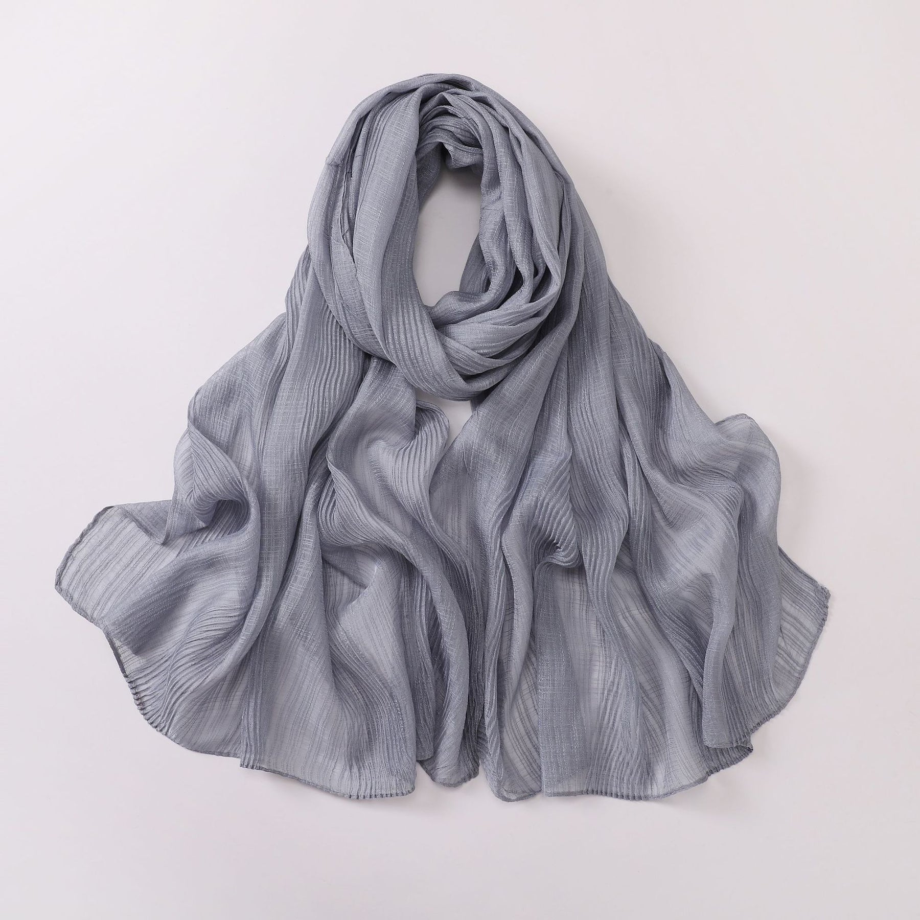 B-240510-1 Crumpled silk scarf (MOQ:2)