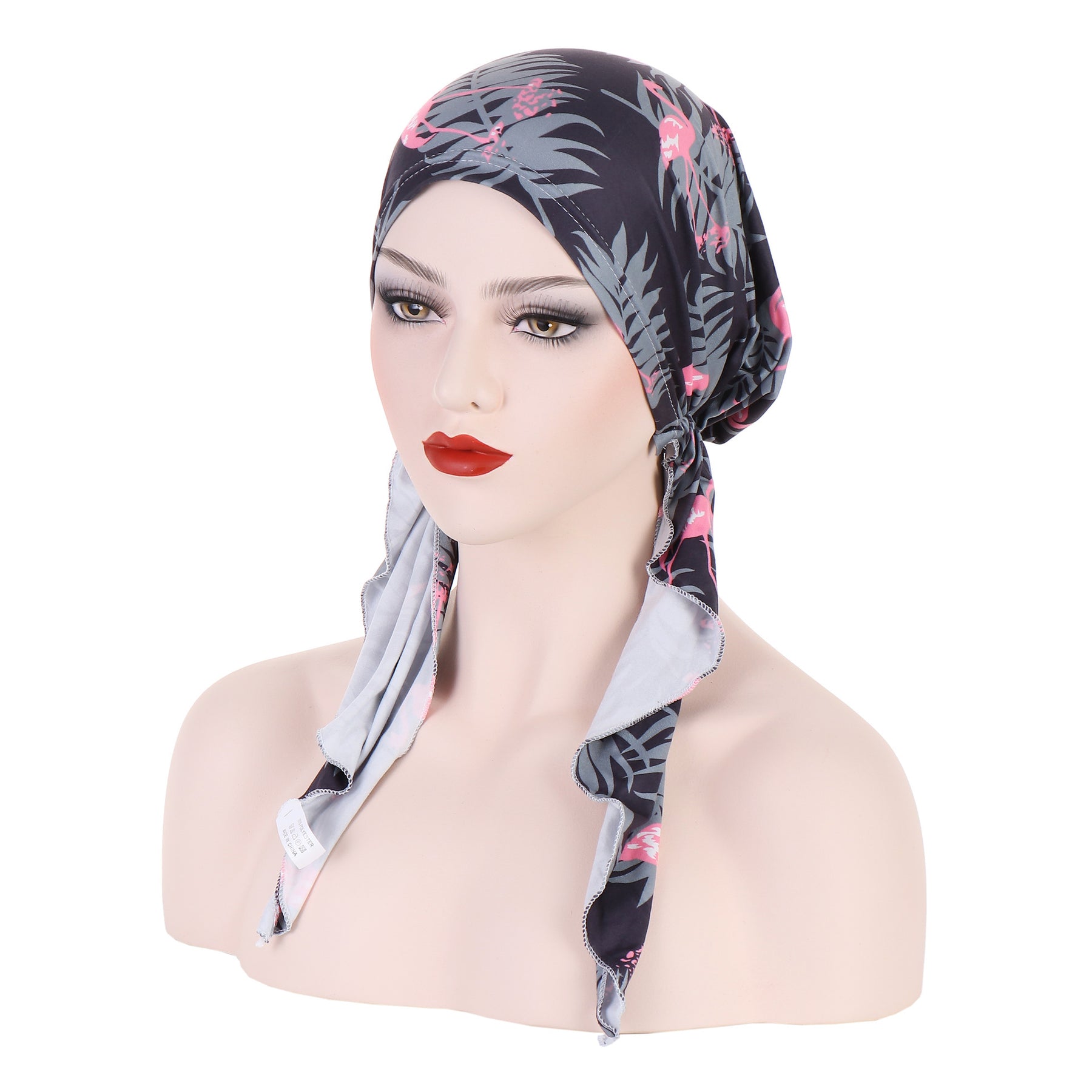 8358 Curved floral pullover cap