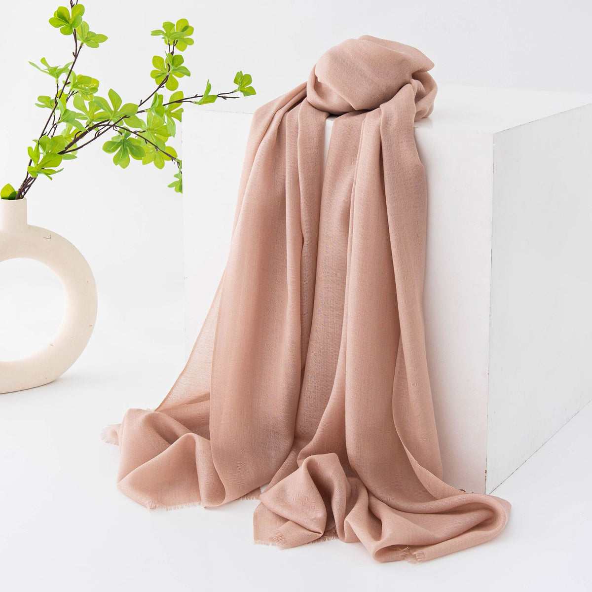 FHY24-7010 Solid color wool scarf hijab plain hijab/tudung winter scarf - MinYang Fashion Apparel Accessory Manufacturer
