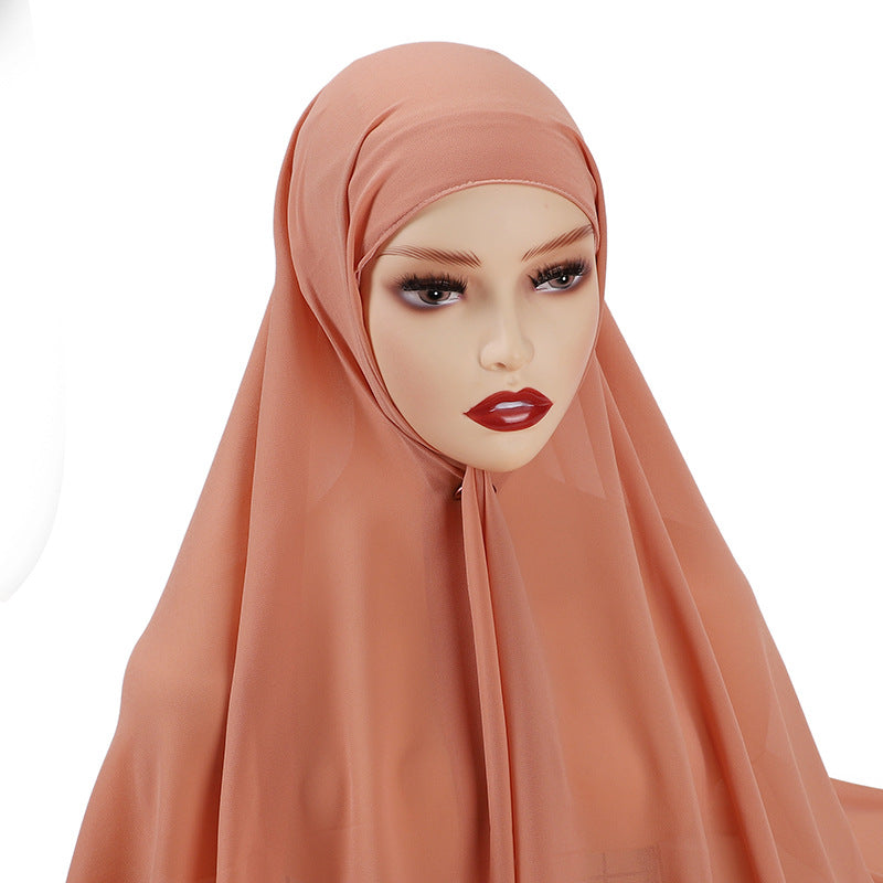 Hijab instantáneo de gasa MSL002 con tapa interior de modal