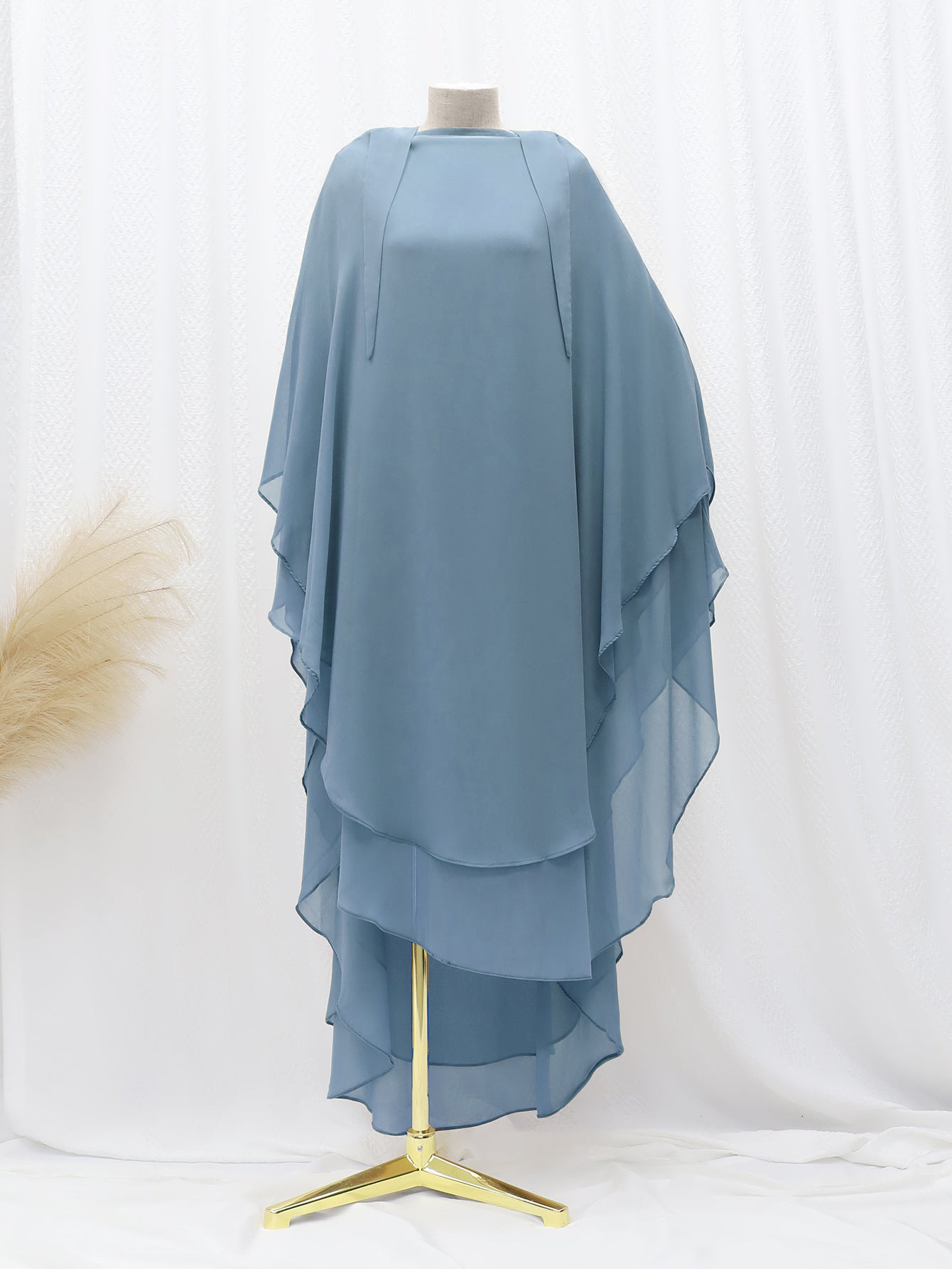 LN1027 Amazon solid color double-layer chiffon large swing headscarf solid color large headscarf