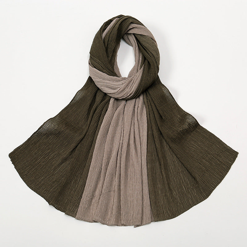 VS0801 New Gradient Color Ruffled Solid Color Women's Scarf - MinYang Fashion Apparel Accessory Manufacturer