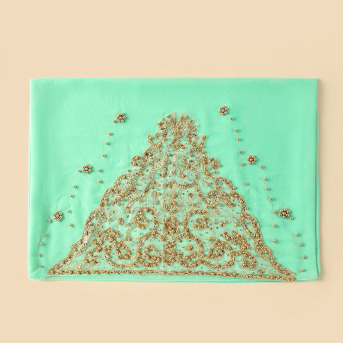 A091 Chiffon beaded hijab(MOQ: 3 pieces)