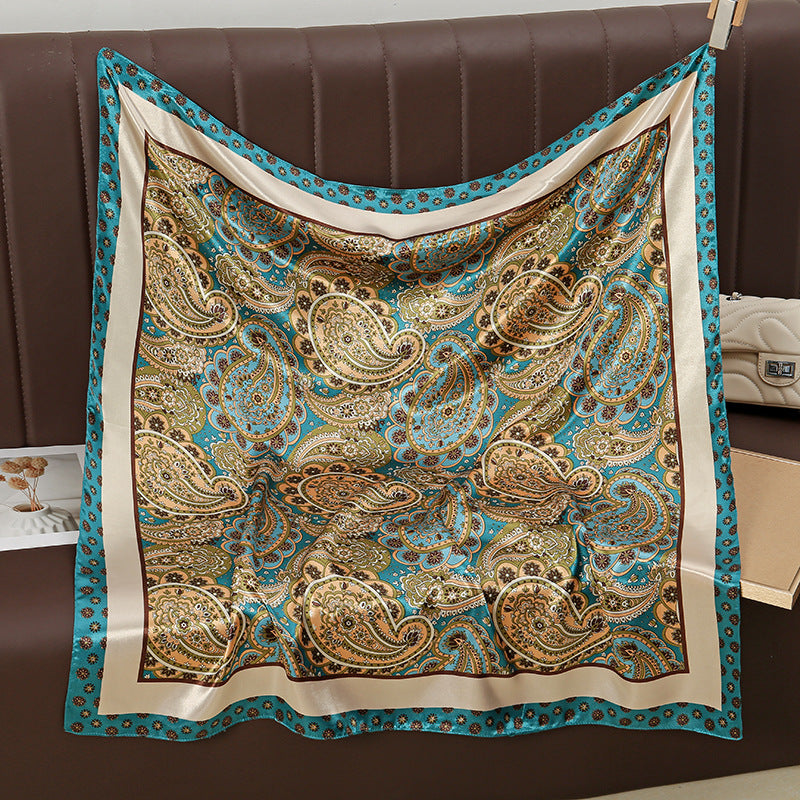YW888 90*90cm Printed imitation silk soft luxury hijab