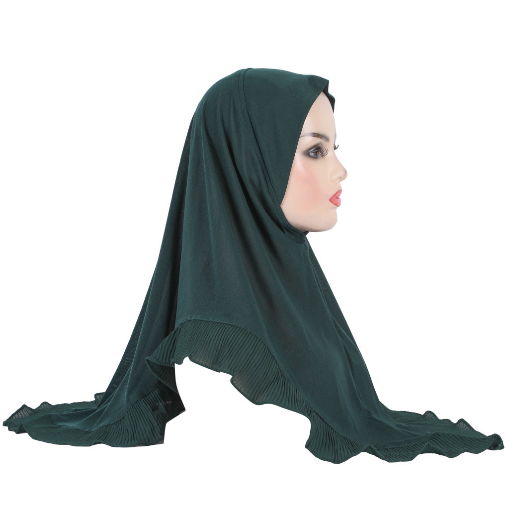 H322 GIRLS COTTON JERSEY WITH LACE INSTANT HIJAB - MinYang Fashion Apparel Accessory Manufacturer