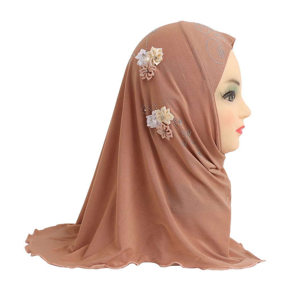H075 Little girl hijab child cap