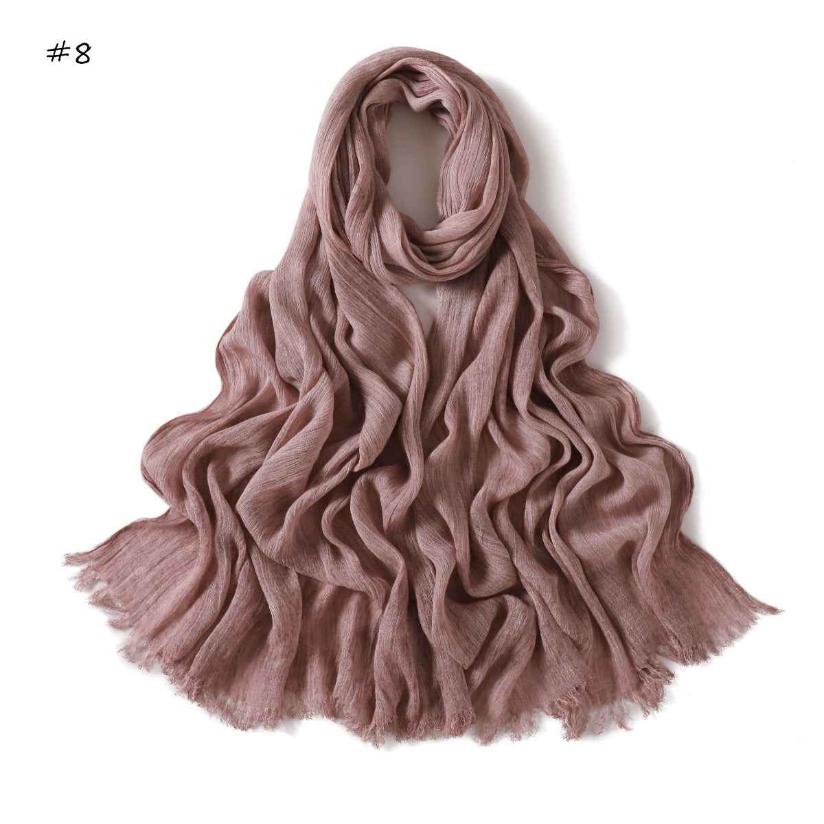 YZ310 Dirt-Washed Crinkled hijab with Raw Edge