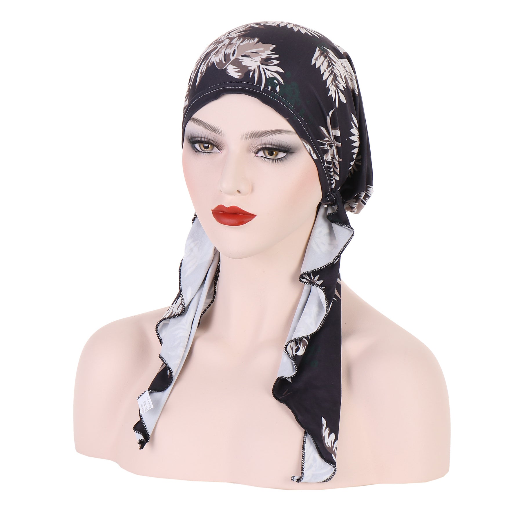 8358 Curved floral pullover cap