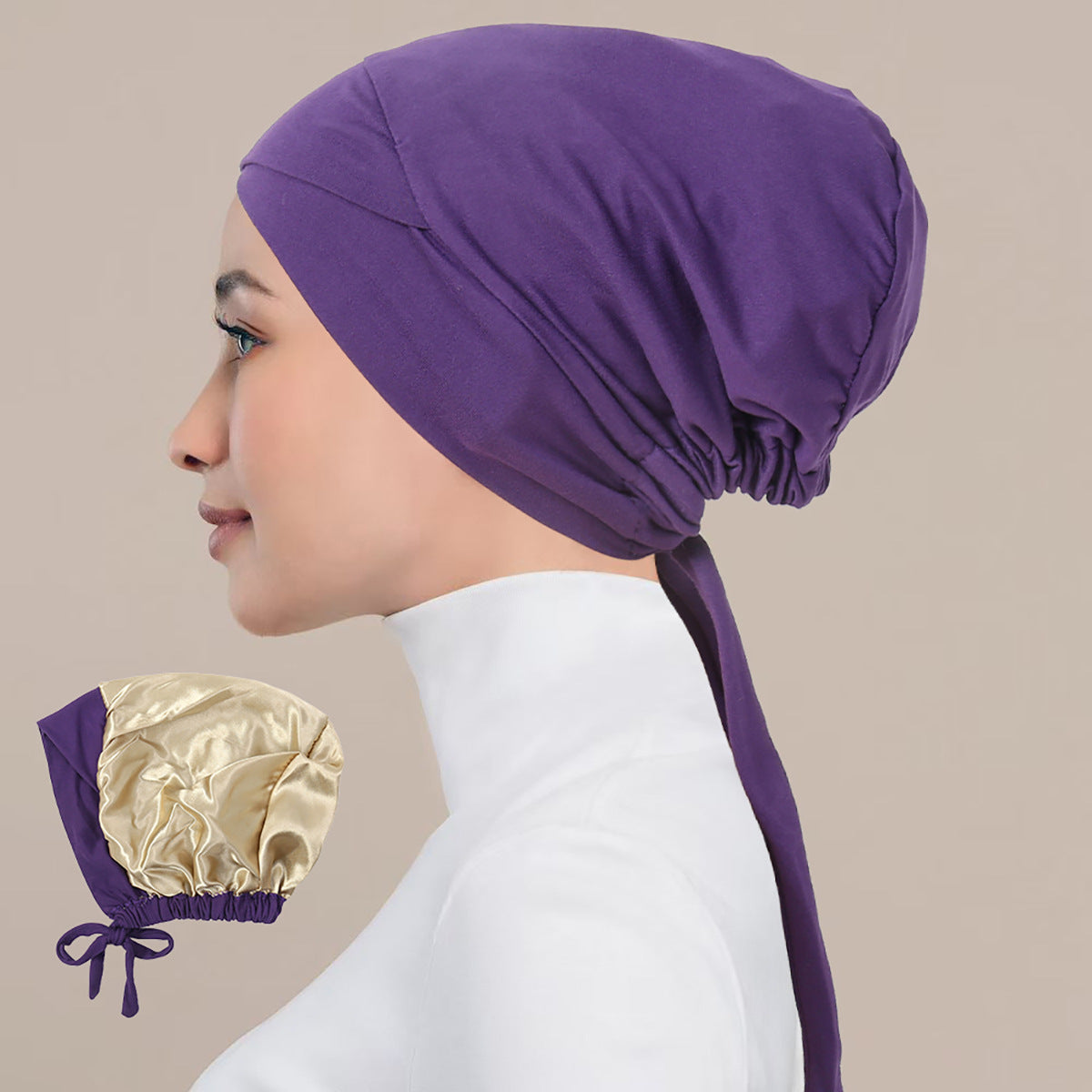 QD035 Drawstring bottoming hat cross strap pullover hat cap - MinYang Fashion Apparel Accessory Manufacturer