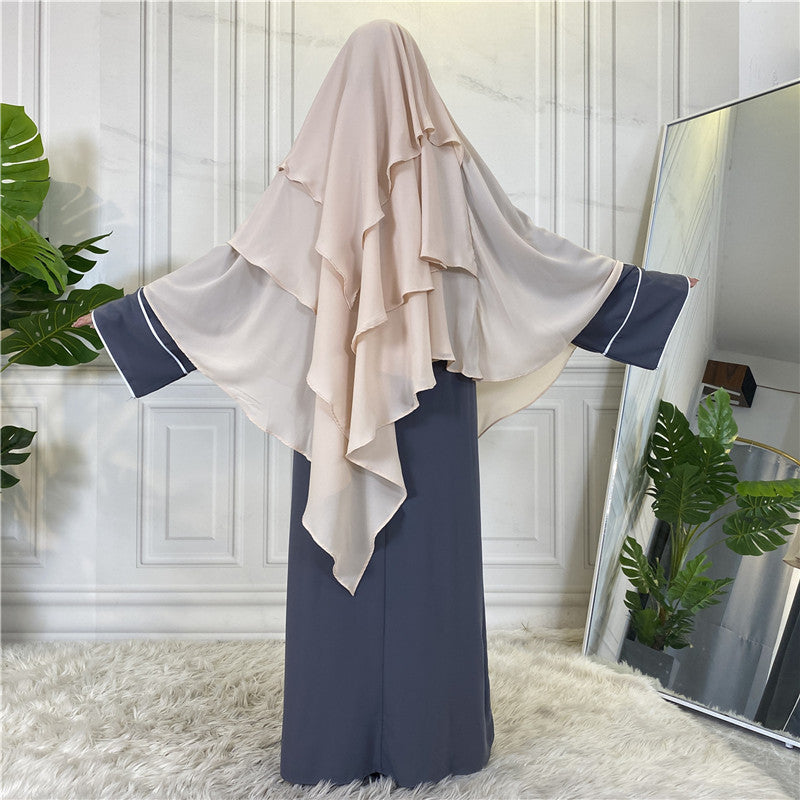 2295 hijab instantáneo Khimar de tres capas de alta calidad