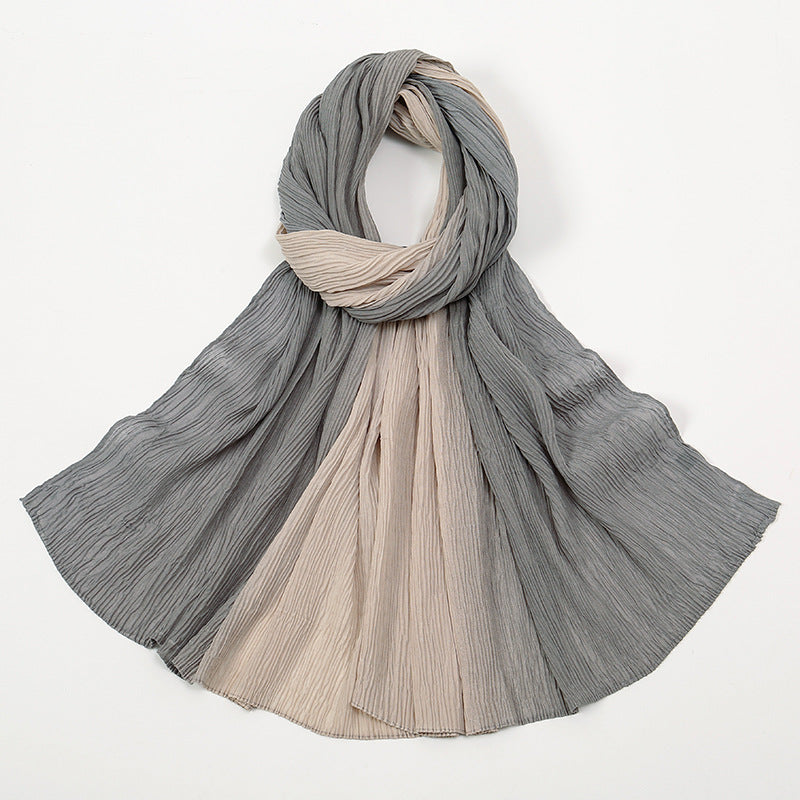 VS0801 New Gradient Color Ruffled Solid Color Women's Scarf - MinYang Fashion Apparel Accessory Manufacturer