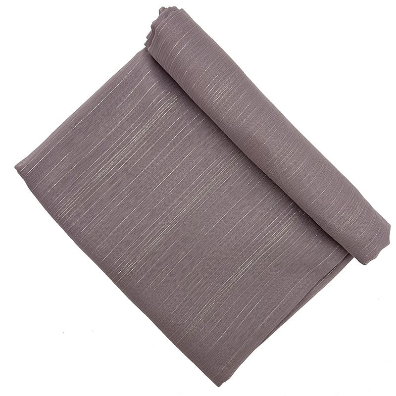 JS038 Fashion long scarf chiffon silver silk pleated shawl - MinYang Fashion Apparel Accessory Manufacturer