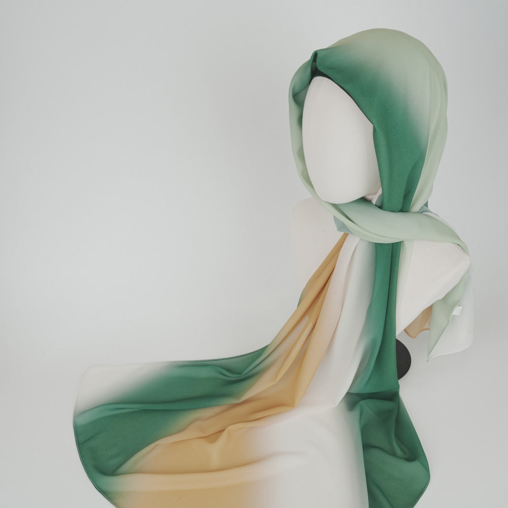 bf004 Ombre tie-dye chiffon hijab plain hijab hijab/tudung - MinYang Fashion Apparel Accessory Manufacturer