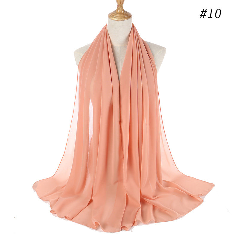 MSL006 Women's pearl chiffon bubble headscarf scarf - MinYang Fashion Apparel Accessory Manufacturer