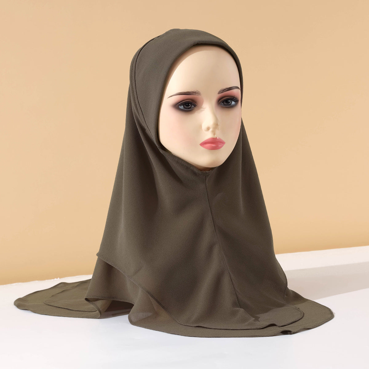 TD89-078 Solid color chiffon double layer hijab