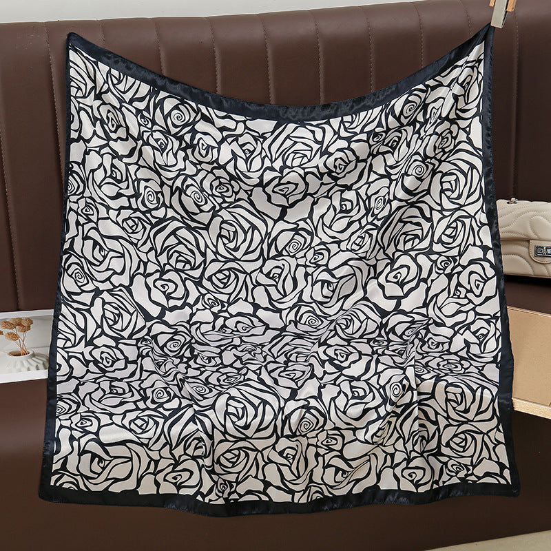 YW888 90*90cm Printed imitation silk soft luxury hijab