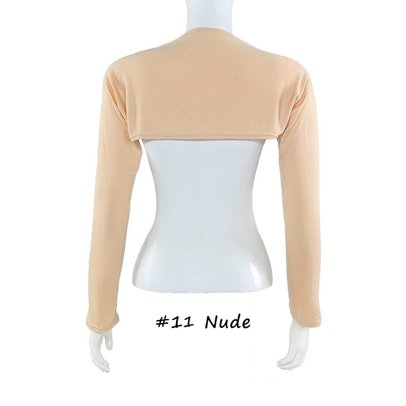 YZ17 Solid color modal cotton bottoming shoulder sleeves