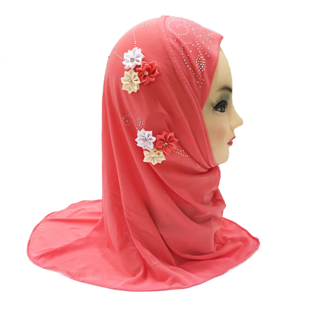 H075 Little girl hijab child cap