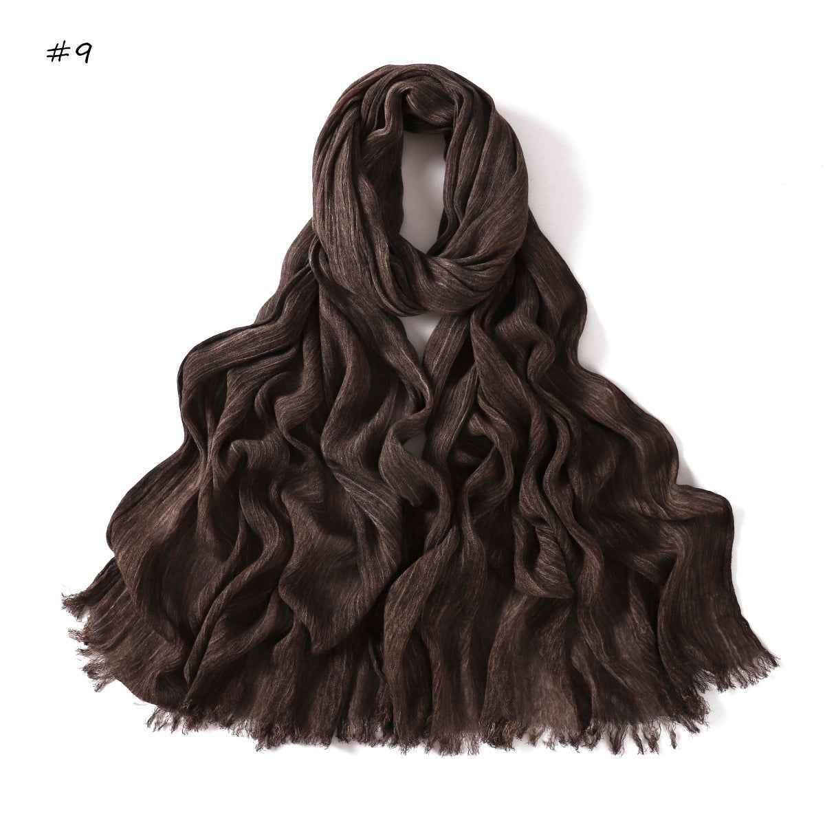 YZ310 Dirt-Washed Crinkled hijab with Raw Edge