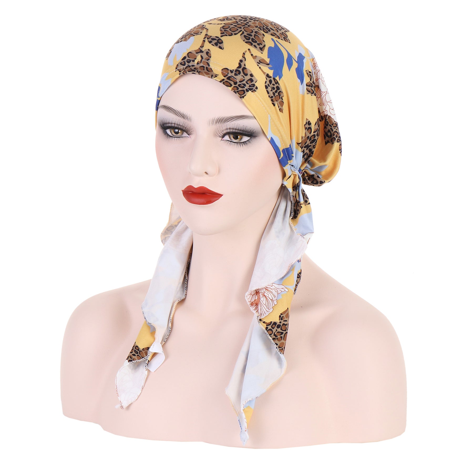 8358 Curved floral pullover cap