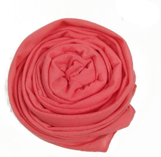 YS007 Gorro con bufanda de color liso modal