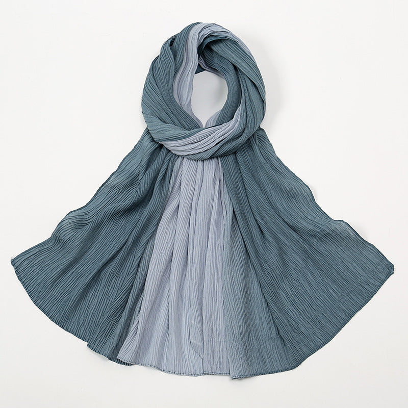 VS0801 New Gradient Color Ruffled Solid Color Women's Scarf - MinYang Fashion Apparel Accessory Manufacturer