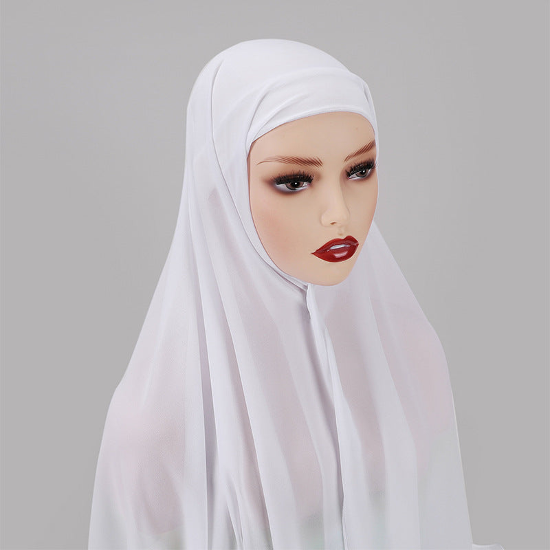 Hijab instantáneo de gasa MSL002 con tapa interior de modal