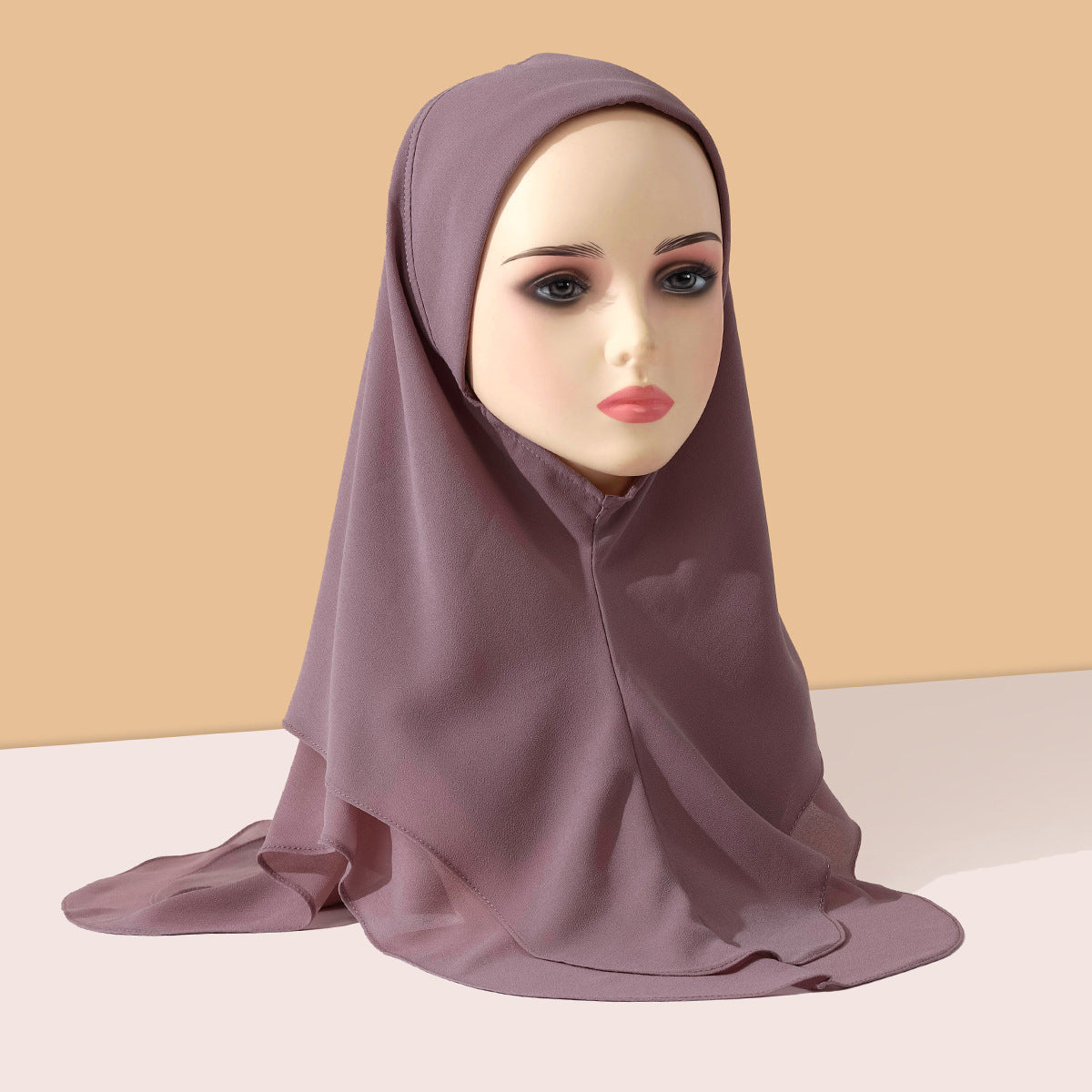 TD89-078 Solid color chiffon double layer hijab