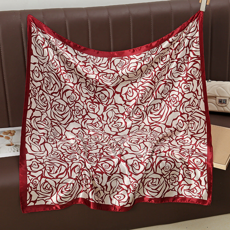 YW888 90*90cm Printed imitation silk soft luxury hijab