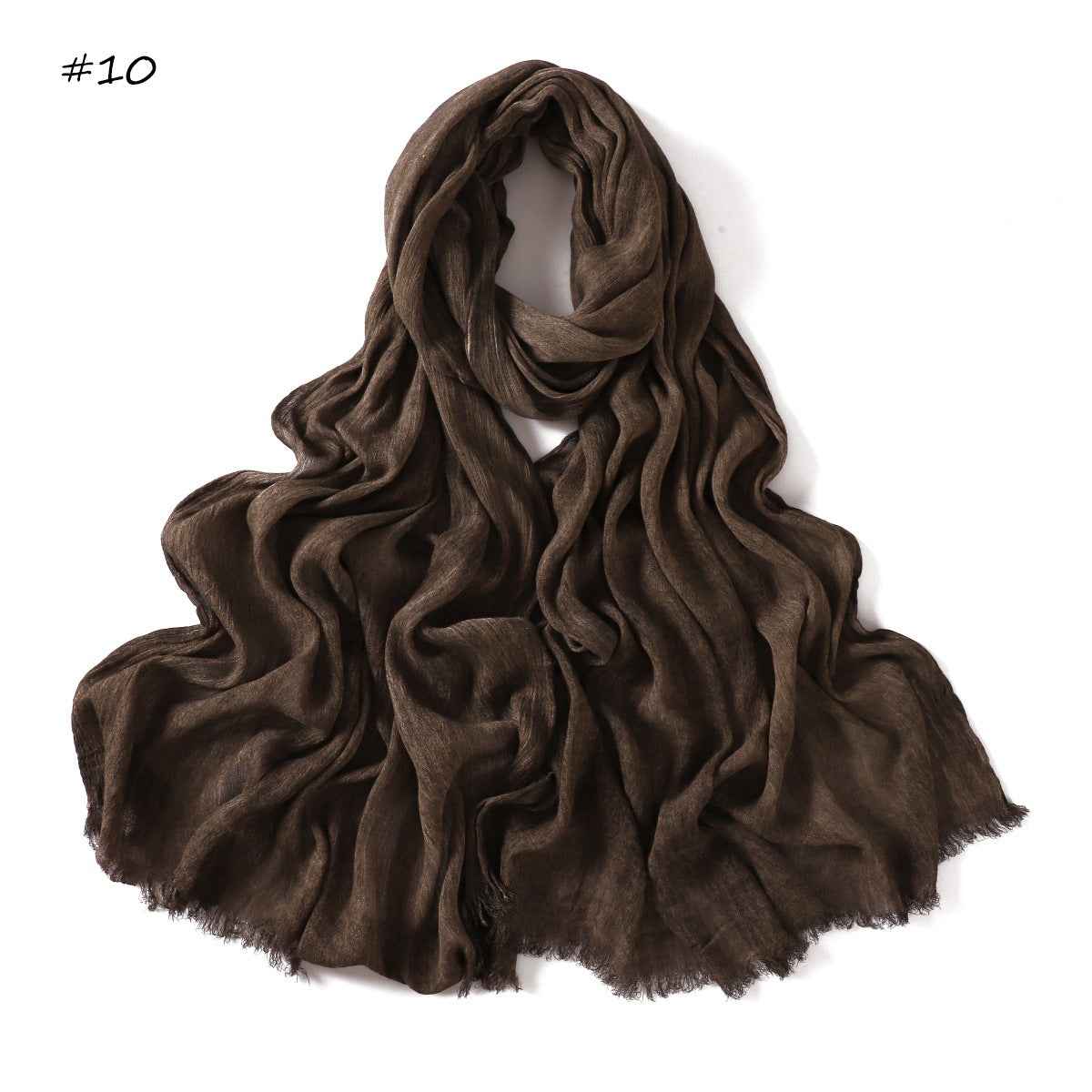 YZ310 Dirt-Washed Crinkled hijab with Raw Edge