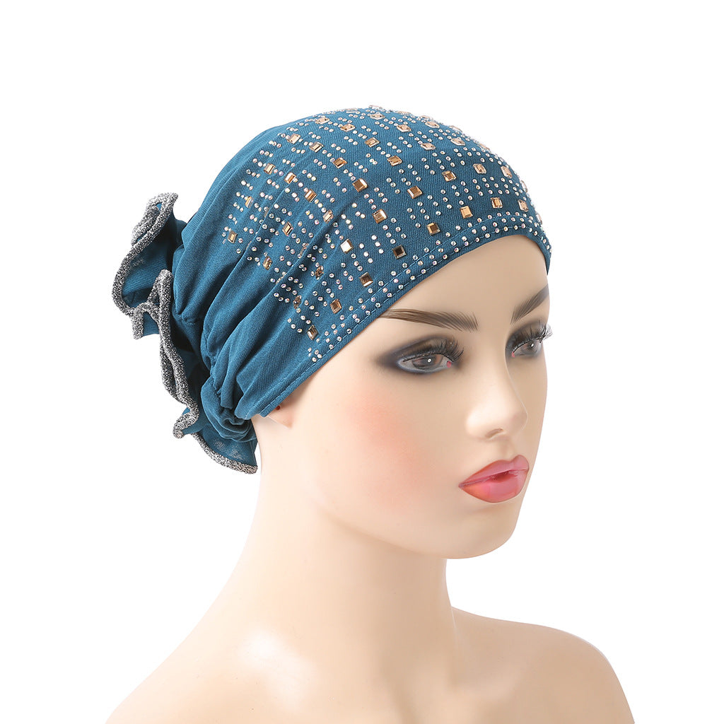 H008 hot stamping rhinestone plain hijab turban hat - MinYang Fashion Apparel Accessory Manufacturer
