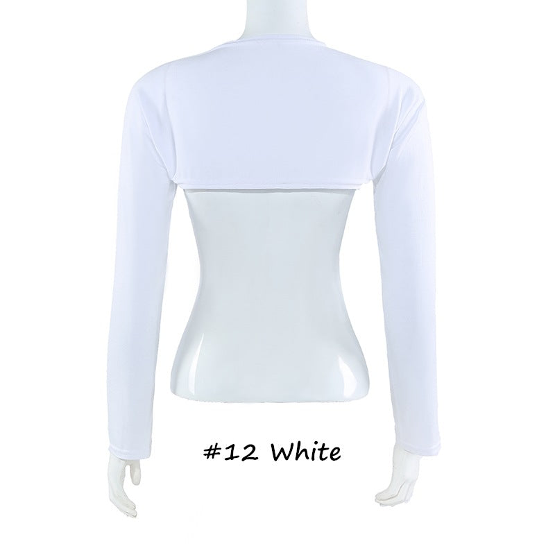 YZ17 Solid color modal cotton bottoming shoulder sleeves