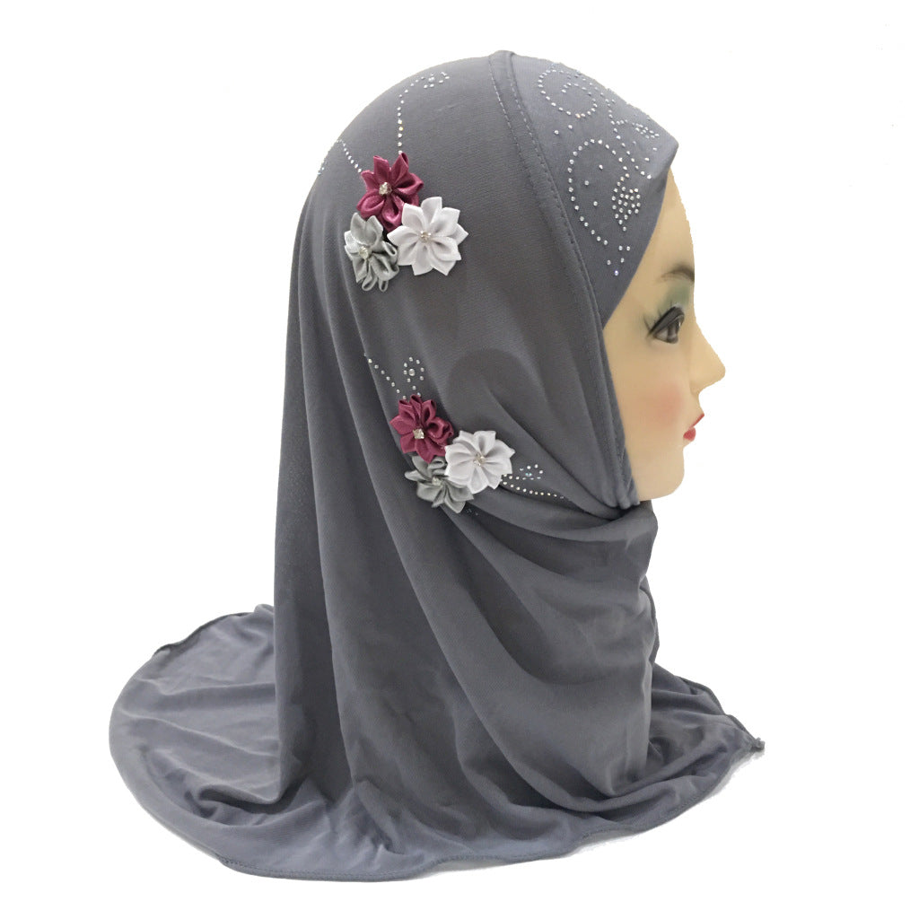 H075 Little girl hijab child cap