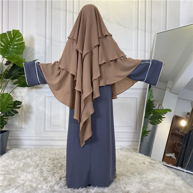 2295 hijab instantáneo Khimar de tres capas de alta calidad