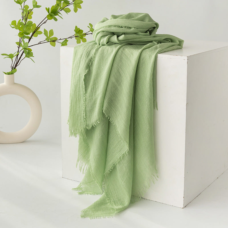 FH24-5559(2) Cotton and linen scarf scarf  winter scarf