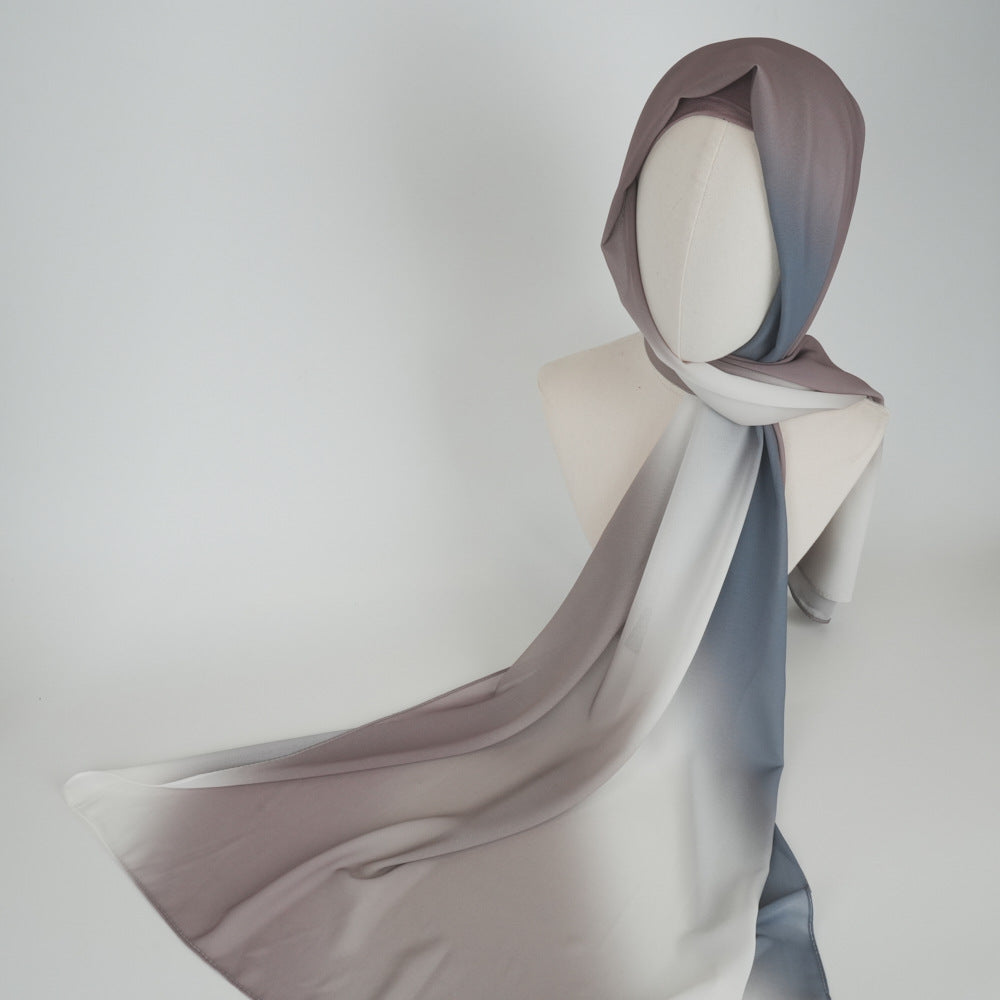 bf004 Ombre tie-dye chiffon hijab plain hijab hijab/tudung - MinYang Fashion Apparel Accessory Manufacturer