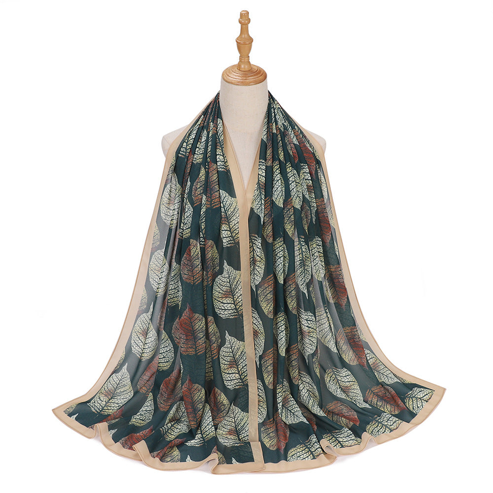MSL333 New spring and summer pearl chiffon digital printing color scarf New spring and summer pearl chiffon digital printing color scarf