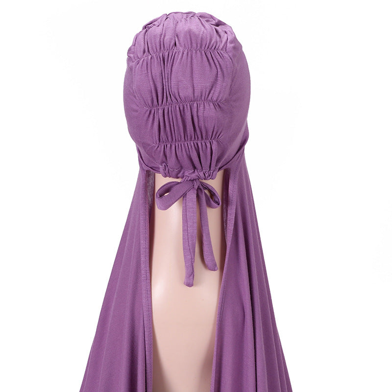 MSL283 Modal headband set with bottom hat and integrated scarf