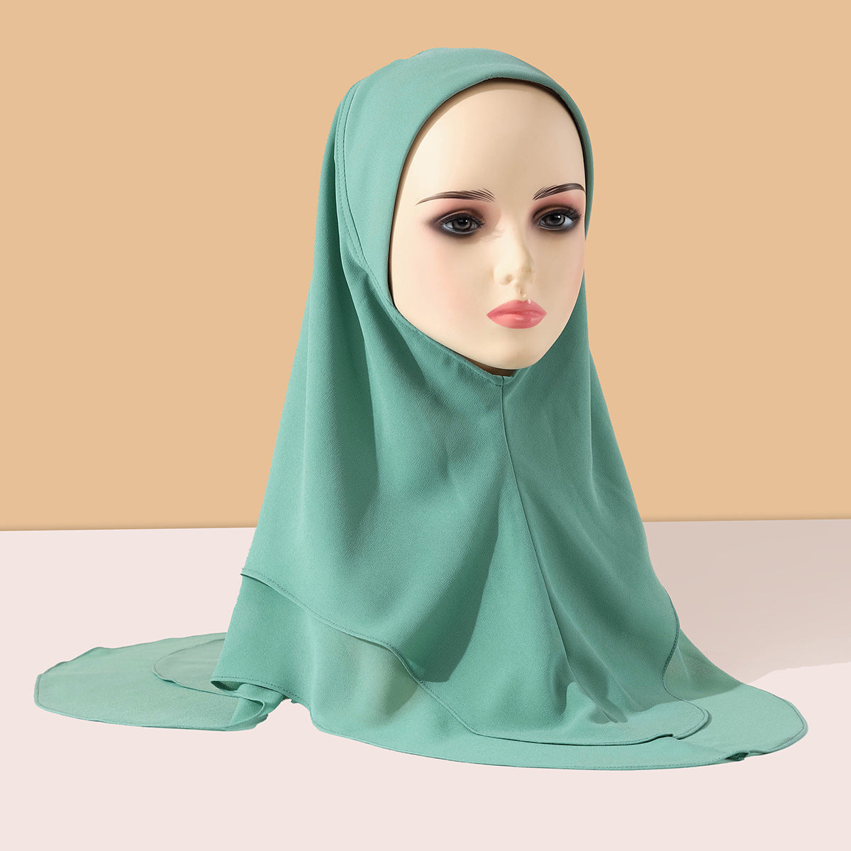 TD89-078 Solid color chiffon double layer hijab