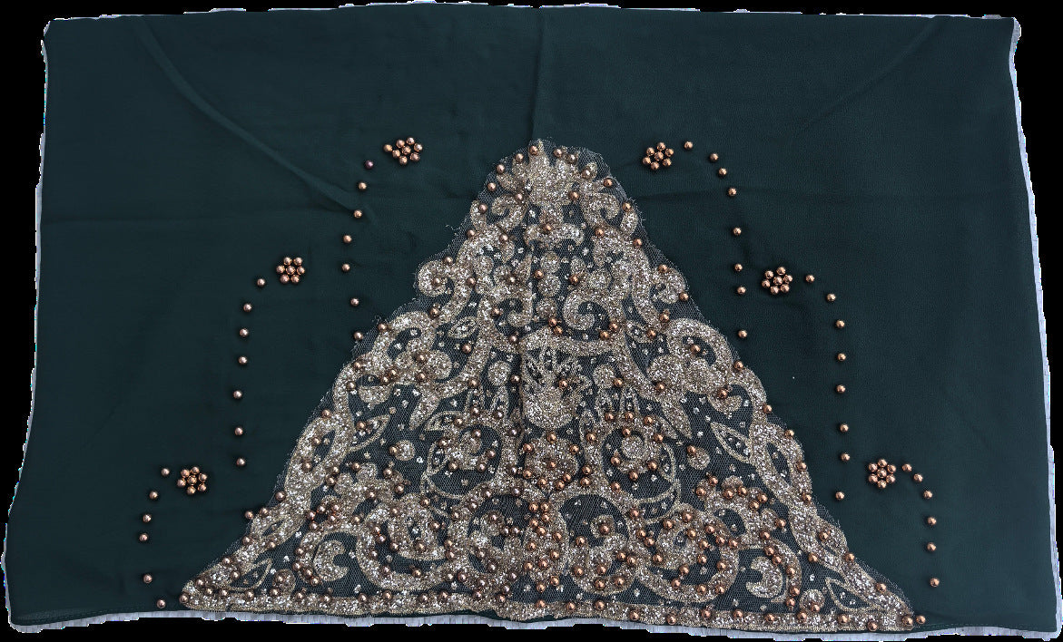 A091 Chiffon beaded hijab(MOQ: 3 pieces)